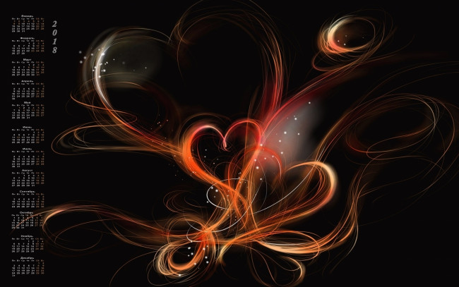 Обои картинки фото календари, рисованные,  векторная графика, абстракция, 2018