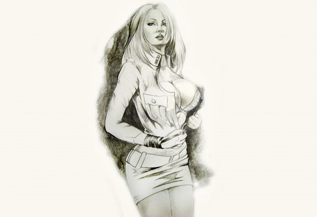 Обои картинки фото рисованное, люди, девушка, фон, взгляд