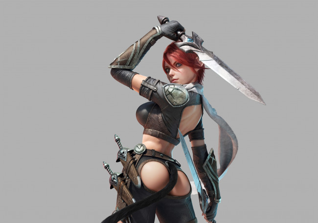 Обои картинки фото 3д графика, эльфы , elves, оружие, фон, взгляд, эльфийка