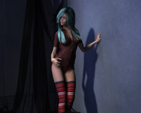 Картинка 3д+графика люди+ people девушка взгляд фон