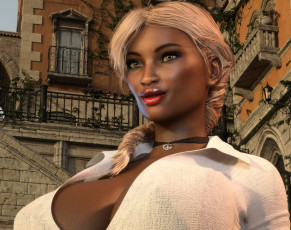 Картинка 3д+графика портрет+ portraits девушка взгляд фон