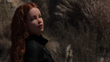 Картинка 3д+графика портрет+ portraits девушка взгляд фон