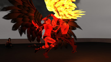 обоя 3д графика, существа , creatures, девушка, фон, взгляд