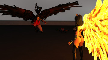 Картинка 3д+графика существа+ creatures фон взгляд девушка