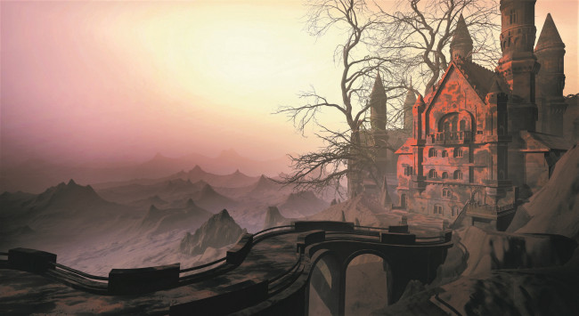 Обои картинки фото 3д графика, архитектура , architecture, мост, дом