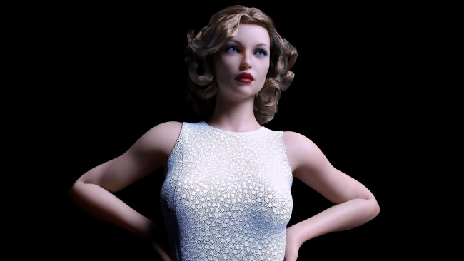 Обои картинки фото 3д графика, люди , people, фон, чёрный, девушка