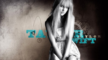 Картинка девушки taylor+swift блондинка платье черно-белая