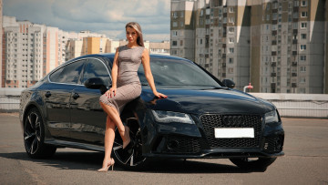 обоя автомобили, -авто с девушками, audi