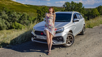 Картинка автомобили -авто+с+девушками lada vesta sw