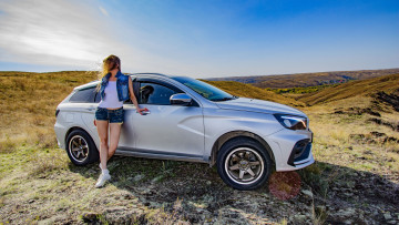 обоя автомобили, -авто с девушками, lada, vesta, sw