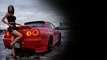 обоя автомобили, -авто с девушками, skyline