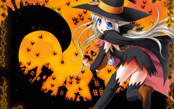 Картинка аниме touhou девочка дома тыква