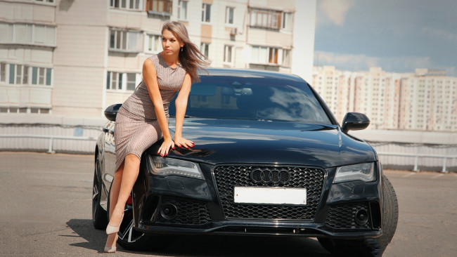 Обои картинки фото автомобили, -авто с девушками, audi
