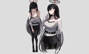 обоя аниме, blue archive, девушка