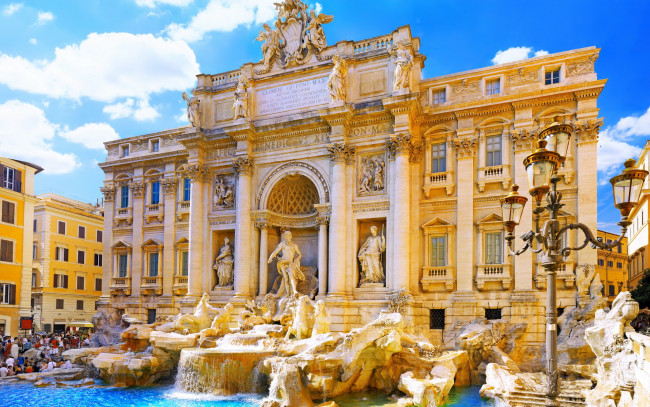 Обои картинки фото la, fontana, di, trevi, rome, italy, города, рим, ватикан, италия