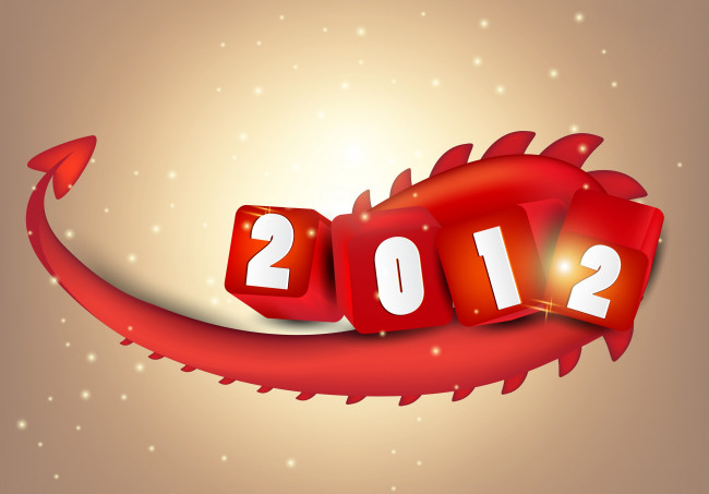 Обои картинки фото праздничные, векторная, графика, новый, год, дракон