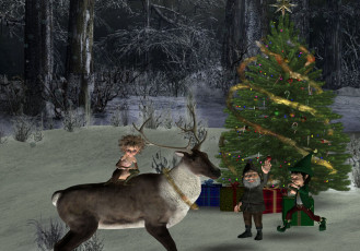 Картинка 3д графика holidays праздники holly daze christmas from all the little folks