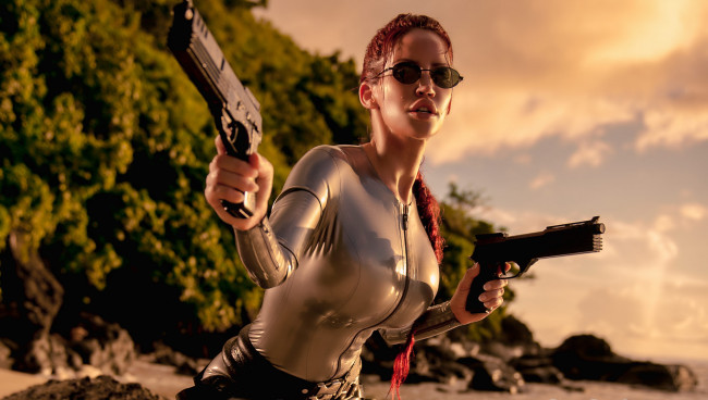 Обои картинки фото Bianca Beauchamp, lara, croft, девушки