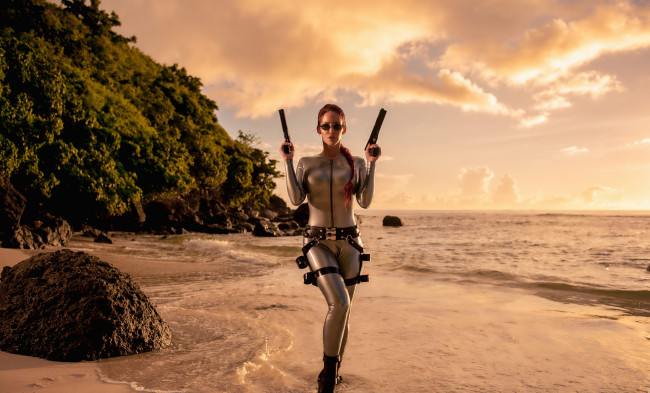 Обои картинки фото Bianca Beauchamp, lara, croft, девушки