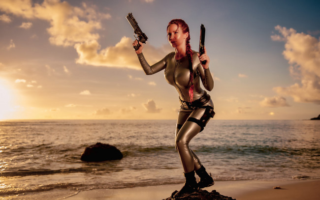 Обои картинки фото Bianca Beauchamp, lara, croft, девушки