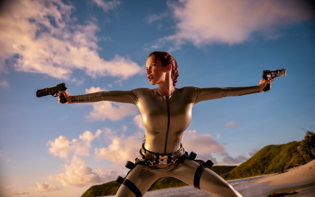 Обои картинки фото Bianca Beauchamp, lara, croft, девушки