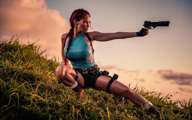 Обои картинки фото Bianca Beauchamp, lara, croft, девушки