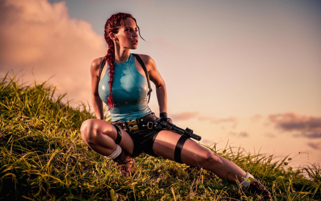 Обои картинки фото Bianca Beauchamp, lara, croft, девушки