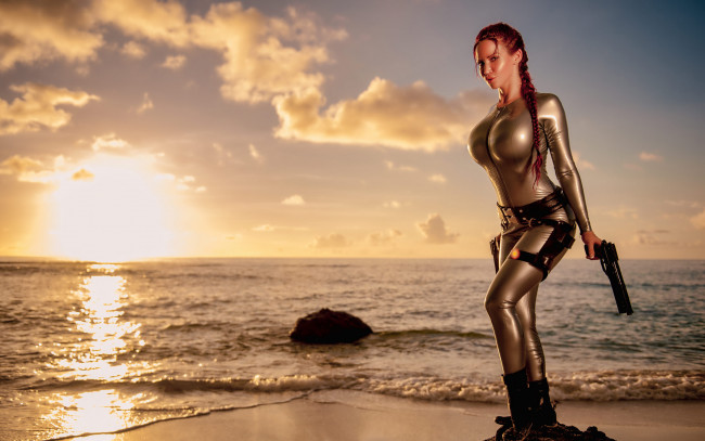 Обои картинки фото Bianca Beauchamp, lara, croft, девушки