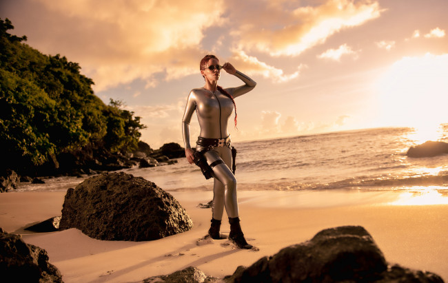 Обои картинки фото Bianca Beauchamp, lara, croft, девушки