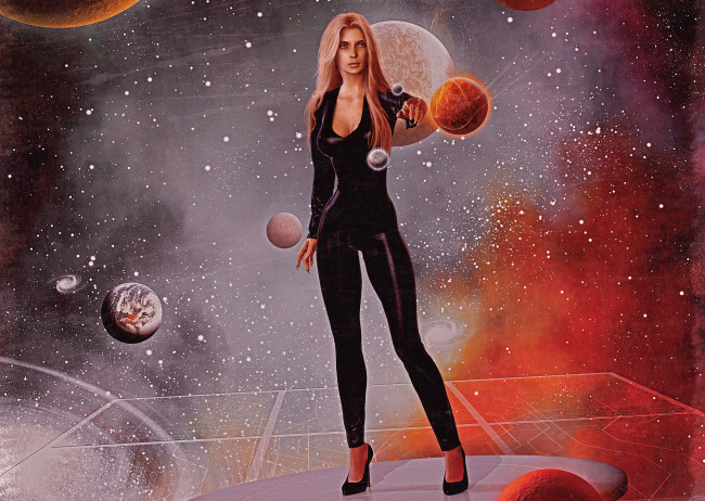 Обои картинки фото фэнтези, девушки, планета