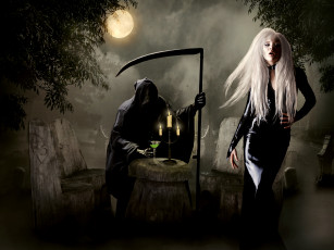 Картинка фэнтези красавицы+и+чудовища луна свечи коса