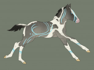 Картинка рисованные животные +лошади лошадка