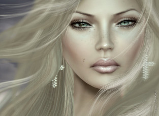 Картинка 3д+графика portraits+ портрет блондинка