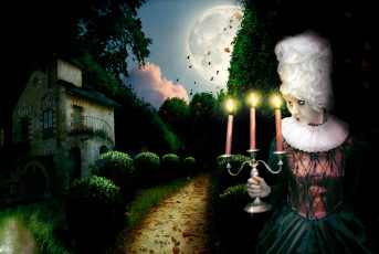 Картинка фэнтези девушки свеча