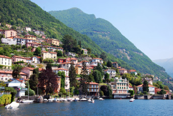 Картинка города -+улицы +площади +набережные побережье озеро дома lake como италия