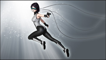 Картинка 3д+графика fantasy+ фантазия провода оружие девушка