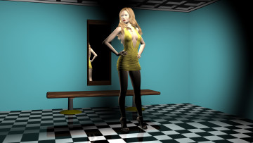 обоя 3д графика, people , люди, взгляд, девушка