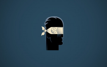 Картинка рисованные минимализм повязка плеер голова Человек загрузка медиа