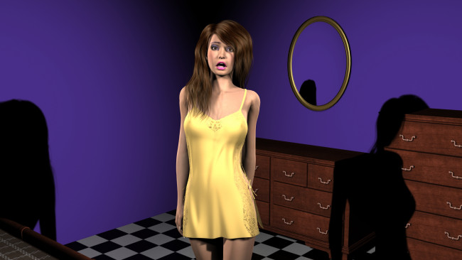 Обои картинки фото 3д графика, people , люди, девушка, взгляд