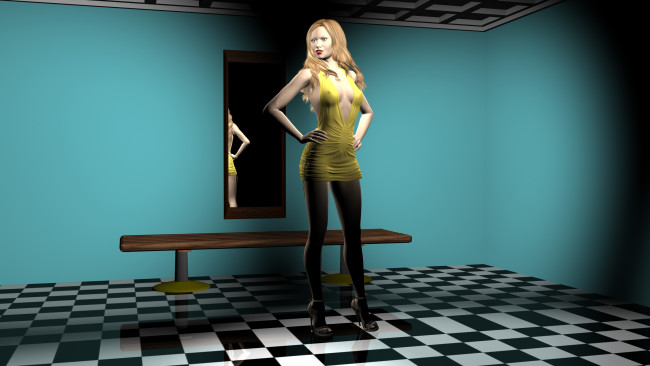 Обои картинки фото 3д графика, people , люди, взгляд, девушка