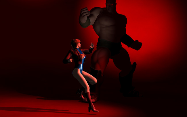 Обои картинки фото 3д графика, fantasy , фантазия, девушка, великан