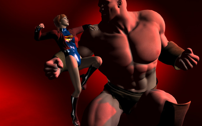 Обои картинки фото 3д графика, fantasy , фантазия, девушка, великан