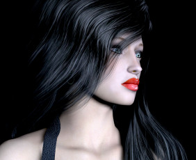 Картинка 3д+графика портрет+ portraits фон взгляд девушка