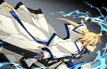 Картинка аниме guilty+gear guilty gear ky kiske min minyinr арт магия парень блондин плащ взгляд движение