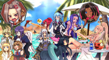 Картинка аниме pixiv+fantasia дракон море лето пляж девушки арт omimushi эльф ангел парни пламя fantasia pixiv персонажи