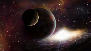 Картинка космос арт планеты вселенная звезды