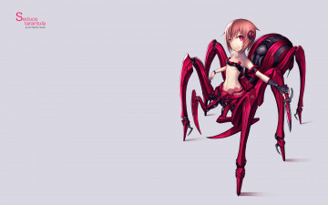 Картинка аниме оружие +техника +технологии gia арт девушка фон технологии железо паук