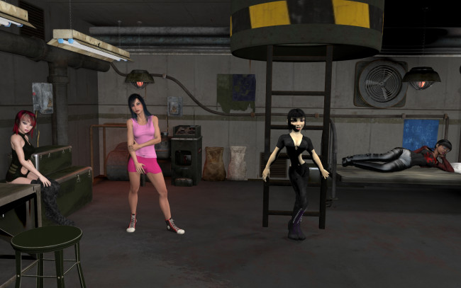 Обои картинки фото 3д графика, фантазия , fantasy, фон, взгляд, девушки