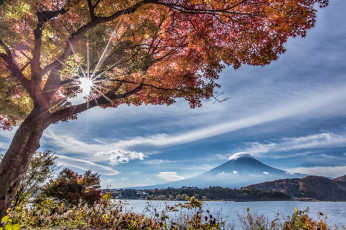 Картинка природа восходы закаты осень солнце пейзаж гора