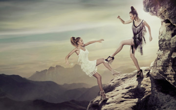 Картинка девушки -unsort+ креатив скала драка